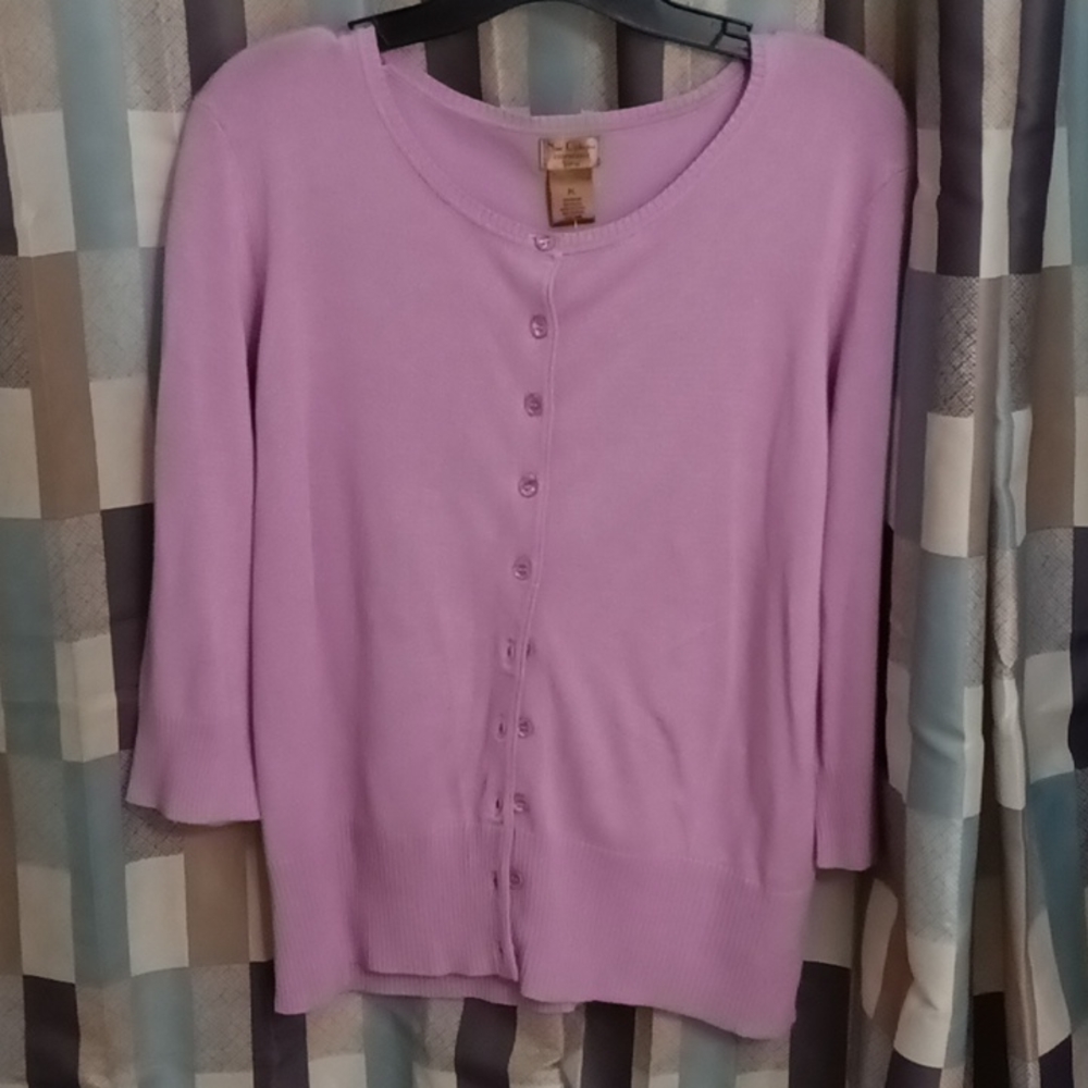 FINAL PRICE Nue Options Lavender l/s buttoned down sweater Size PL